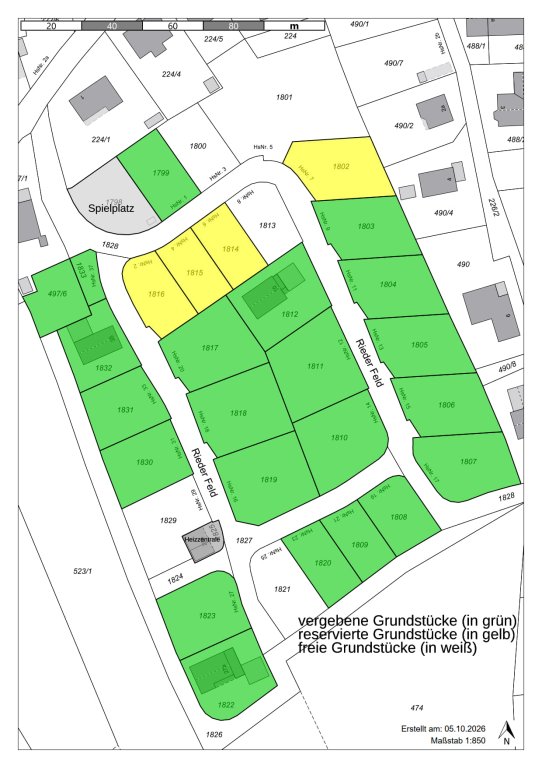 Vergebene Grundstücke Rieder Feld 05.10.2026